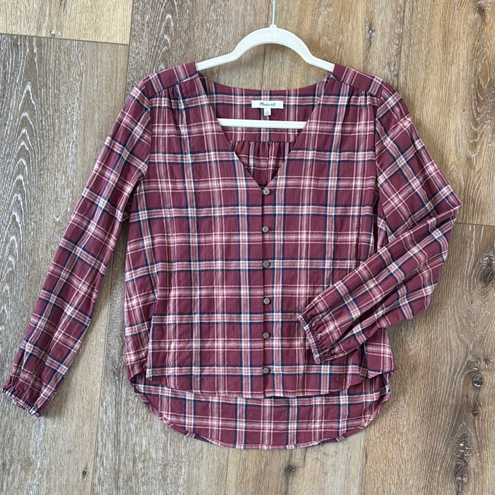 Plaid Button-Up Women's Top